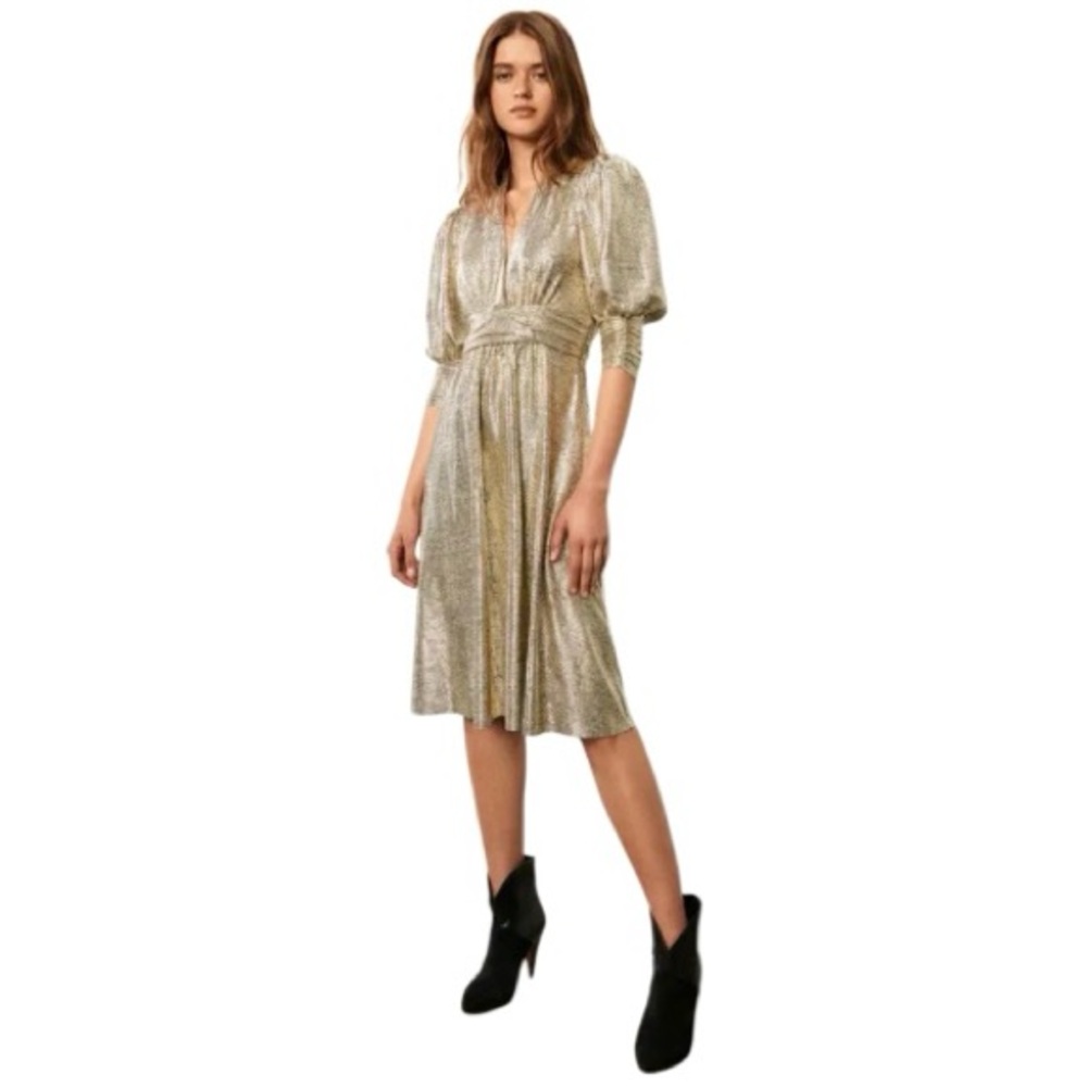 ba&sh Roza Dore Snakeskin Print Midi Dress